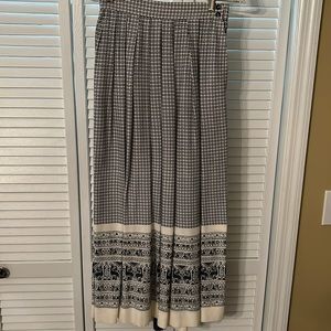 Beautiful vintage long challis skirt with border